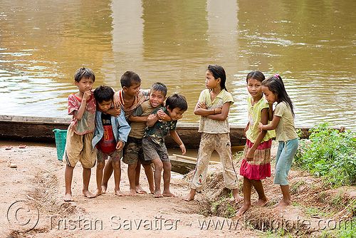 Bathing Children Laos