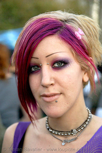 Purple Hair And Eye Makeup