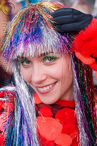 Russian Girl With Rainbow Glittery Wig Burning Man Decompression