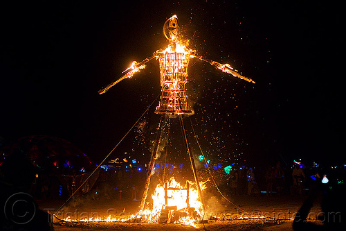 small man effigy burning, burning man 2013