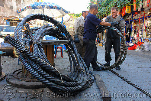 steel cables rolls - istanbul (turkey country), cables, istanbul, men, rolling, rools, steel cable, workers