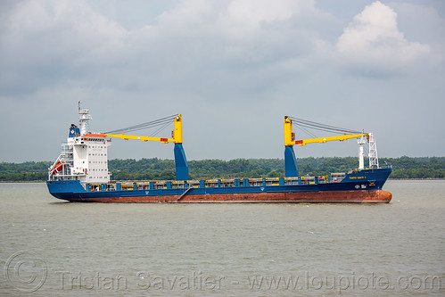 tanto sakti i general cargo ship, boat, cargo ship, crane, madura strait, merchant ship, moored, mooring, ship cranes, surabaya