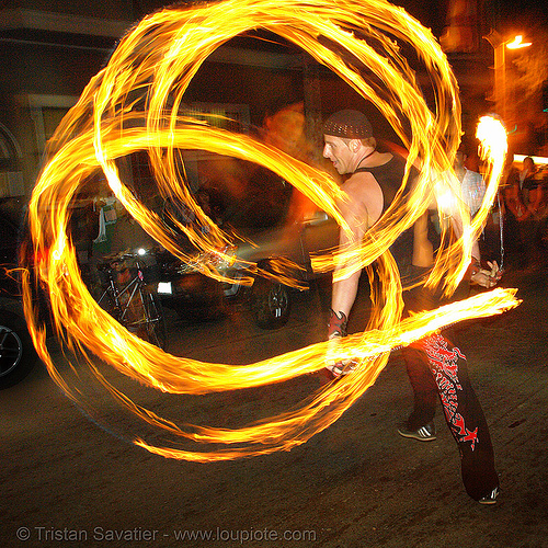 vatra - fire performer spinning fire (san francisco), fire dancer, fire dancing, fire performer, fire poi, fire spinning, march of light, night, pyronauts, spinning fire, vatra