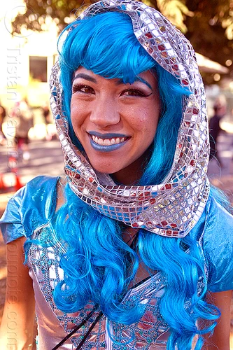 Blue Wig Blue Lipstick