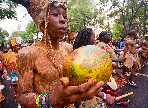 Young Caribbean Woman Wearing Coconut Bra - Choukaj - Carnaval Tropical in  Paris