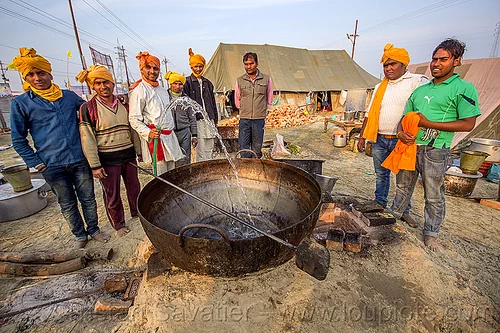 Large cooking pot inside the