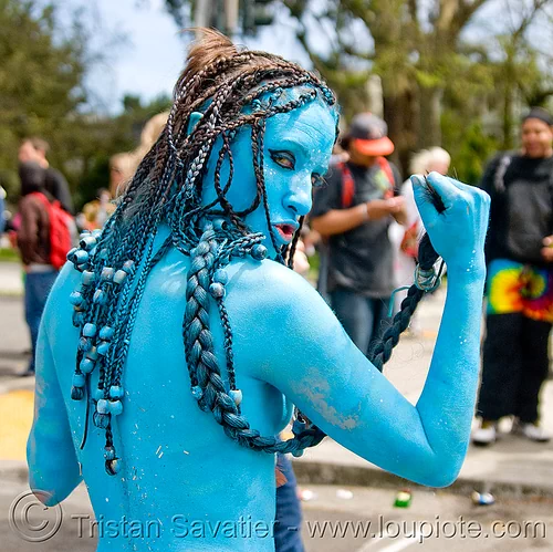 Woman in Avatar Costume Bay to Breaker Footrace and Street Party San Francisco